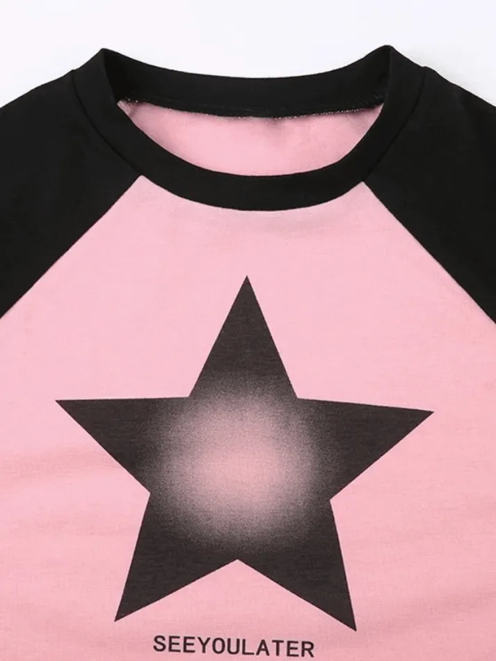 Star Raglan Short Sleeve Tee