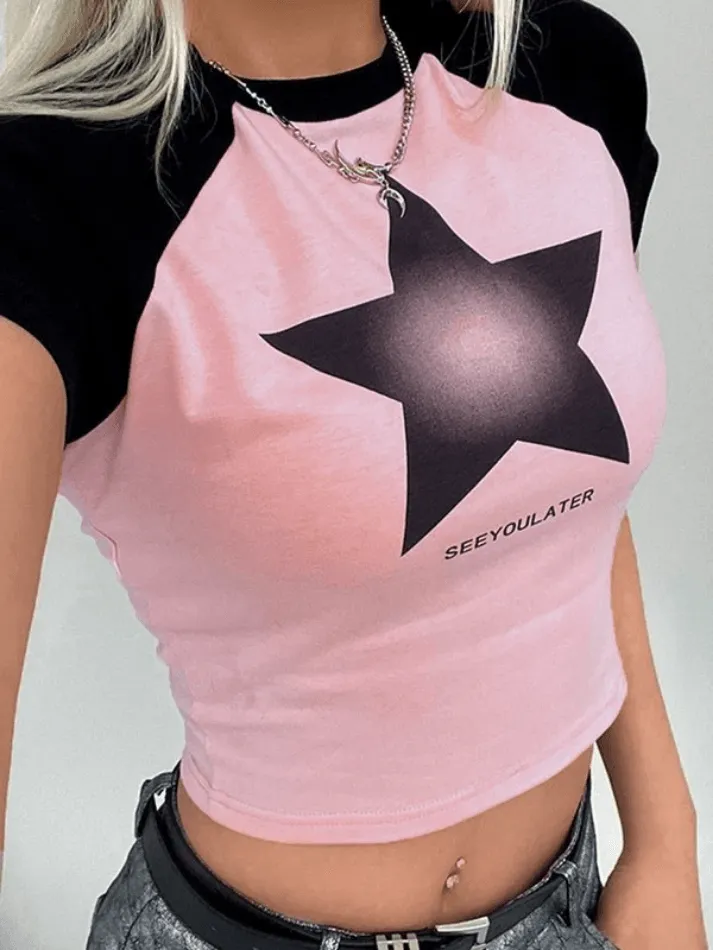 Star Raglan Short Sleeve Tee