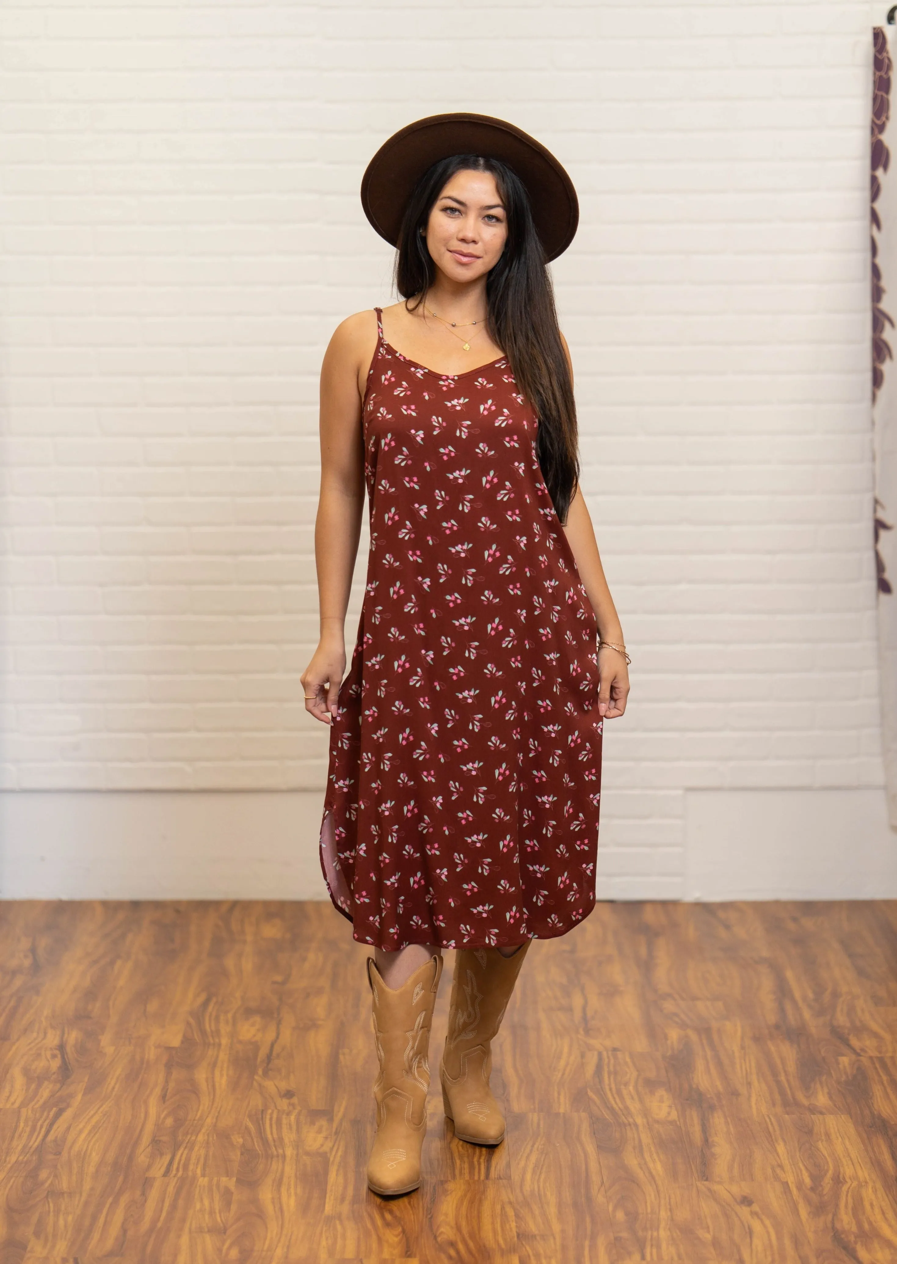 Tea Dress -ʻAʻaliʻi Maroon ALL SALES FINAL