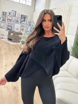 Tori black soft knit jumper