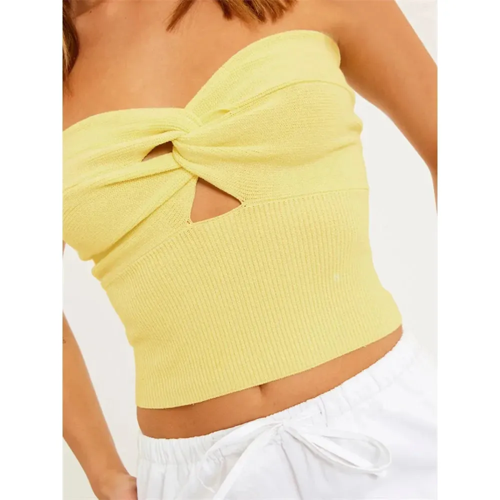 Tossy Women's Knit High Stretch Cotton Tube Tops Strapless Summer Basics