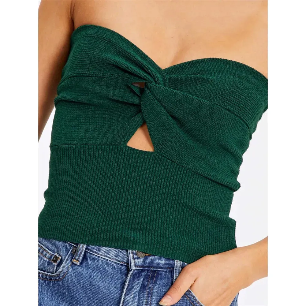 Tossy Women's Knit High Stretch Cotton Tube Tops Strapless Summer Basics