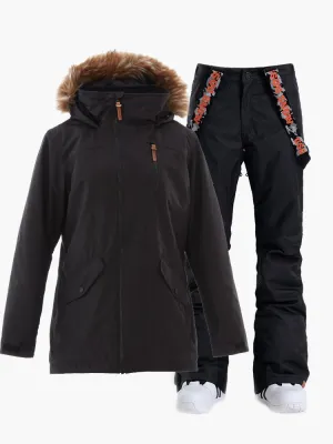 TreadSnow Women's Simple Black Ski  & Snowboard Suits