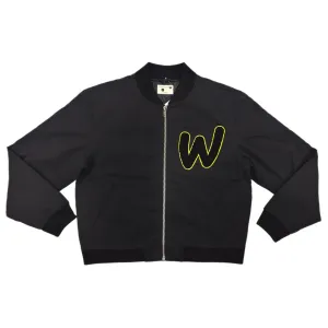 Wild Things Allen Canvas Bomber Jacket in Black