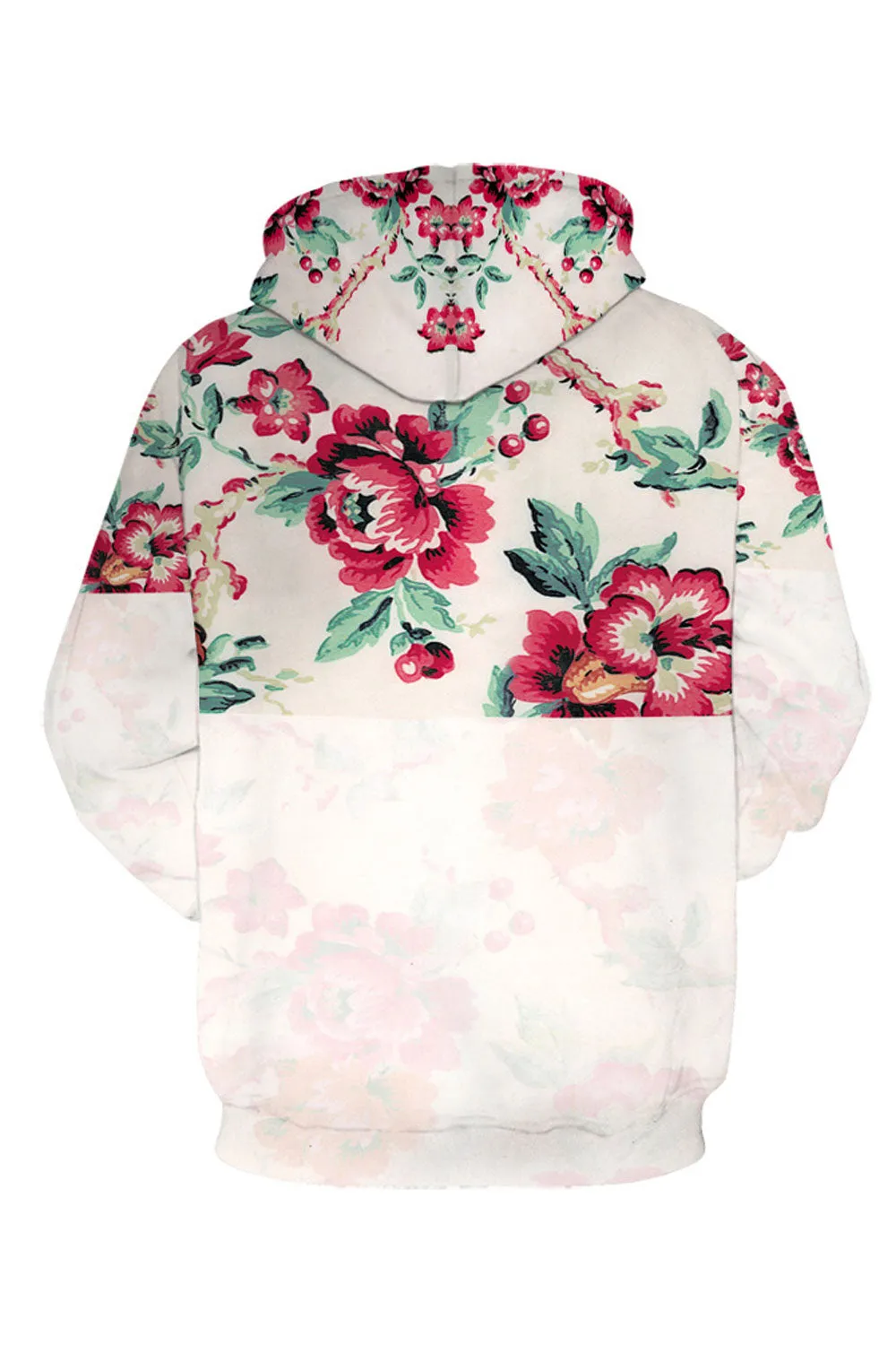 Women Long Sleeve High Collar Floral Hoodie - C1657ZBH