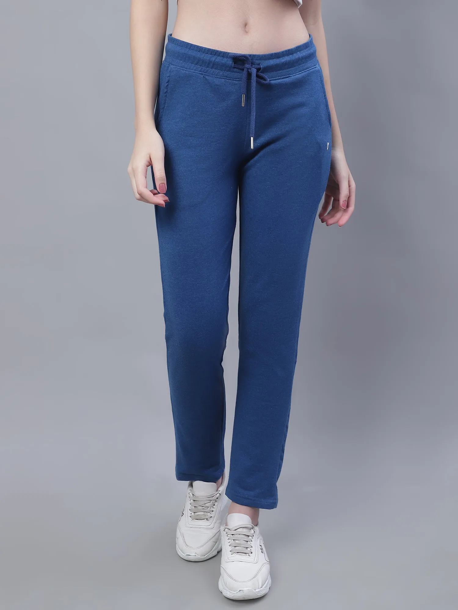 Women's Casual  Blue Full length Mid rise Track Pants