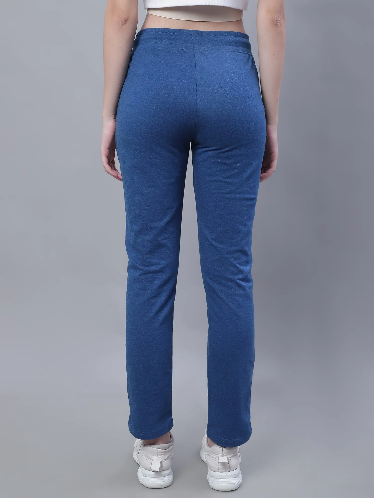 Women's Casual  Blue Full length Mid rise Track Pants