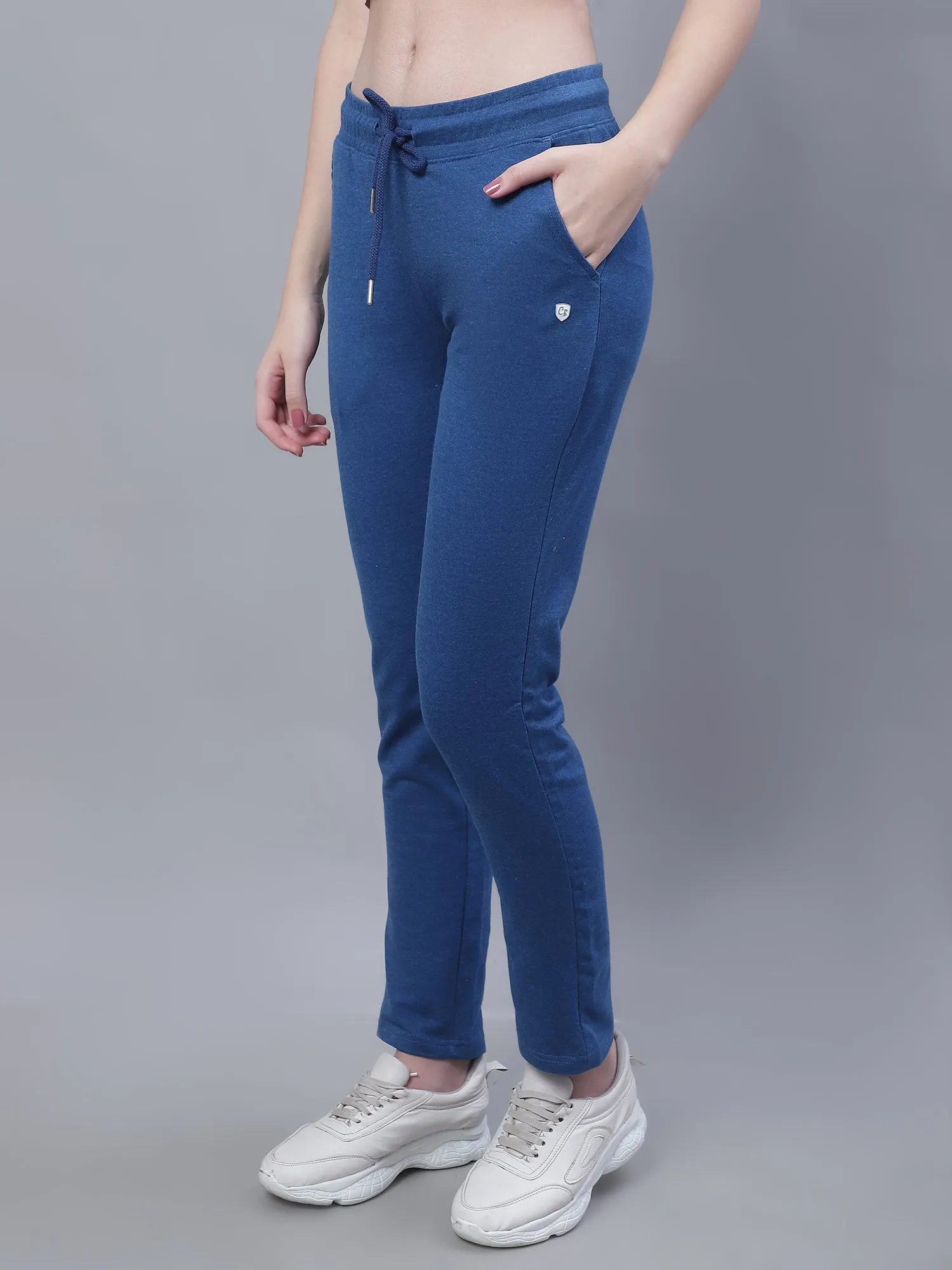 Women's Casual  Blue Full length Mid rise Track Pants