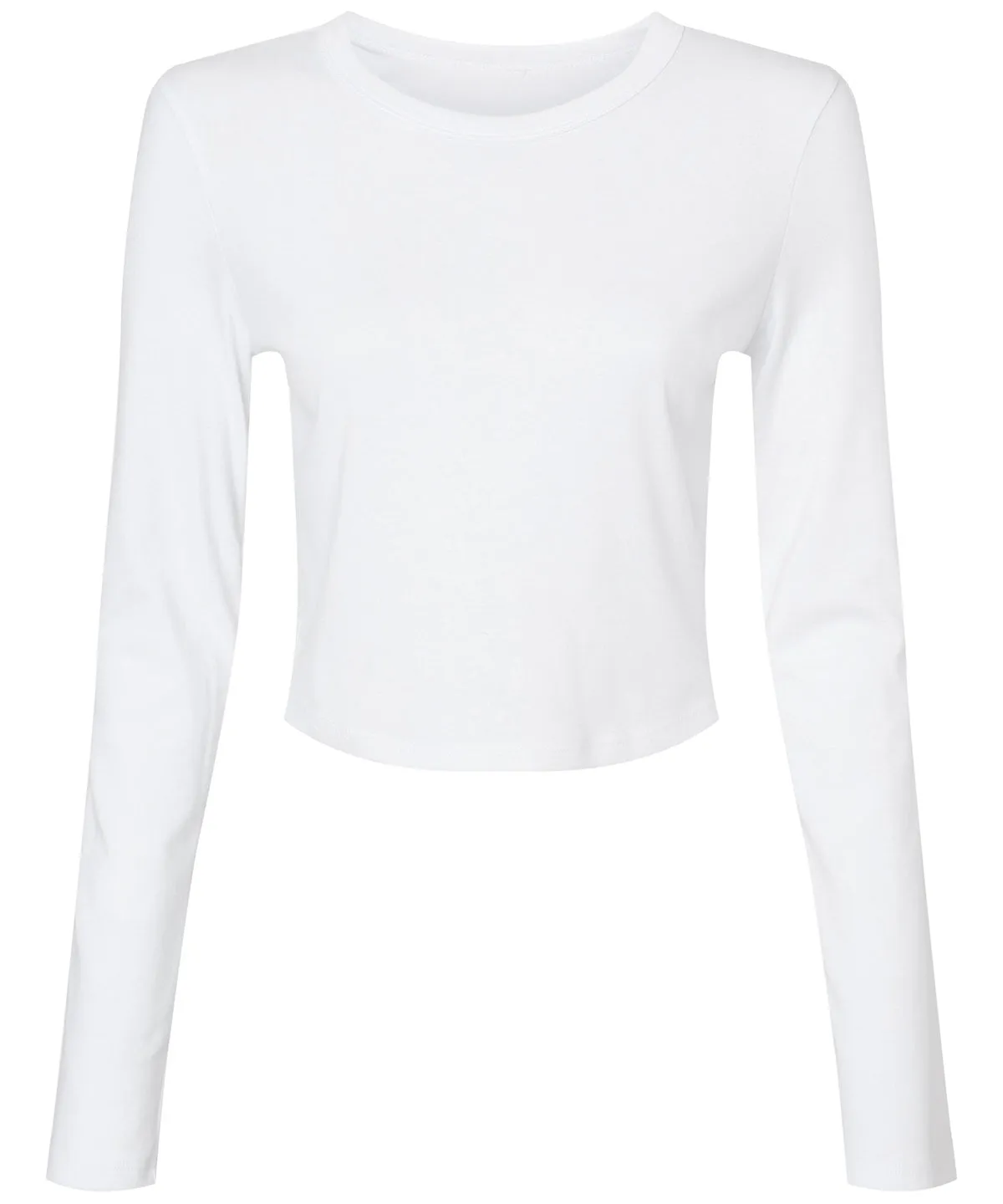 Womens micro rib long sleeve baby t-shirt | Solid White Blend