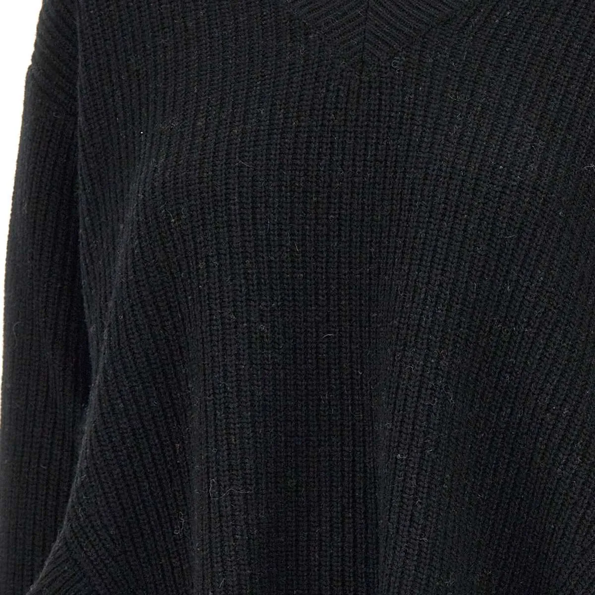 Wool and Cashmere Two-Tone Ruffle Sweater